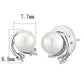 3W1279 - Rhodium Brass Earrings with Synthetic Pearl in White-1