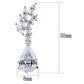3W1282 - Rhodium Brass Earrings with AAA Grade CZ  in Clear-1
