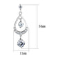 3W1286 - Rhodium Brass Earrings with AAA Grade CZ  in Clear-1