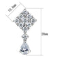 3W1288 - Rhodium Brass Earrings with AAA Grade CZ  in Clear-1