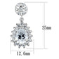 3W1292 - Rhodium Brass Earrings with AAA Grade CZ  in Clear-1