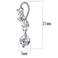 3W1293 - Rhodium Brass Earrings with AAA Grade CZ  in Clear-1