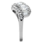 3W1306 - Rhodium Brass Ring with Top Grade Crystal  in Clear-3