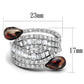 3W1307 - Rhodium Brass Ring with AAA Grade CZ  in Clear-1
