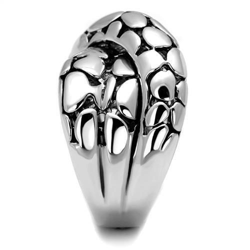 3W1308 - Rhodium Brass Ring with Epoxy  in Jet-3