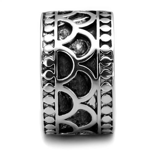 3W1309 - Rhodium Brass Ring with Epoxy  in Jet-3