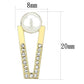 3W1315 - Gold Brass Earrings with Synthetic Pearl in White-1