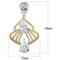 3W1325 - Gold Brass Earrings with AAA Grade CZ  in Clear-1
