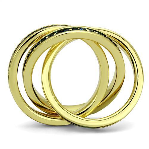 3W1329 - Gold Brass Ring with Synthetic Synthetic Glass in Montana-2
