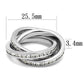 3W1331 - Rhodium Brass Ring with AAA Grade CZ  in Clear-1