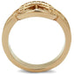 3W1336 - IP Rose Gold(Ion Plating) Brass Ring with AAA Grade CZ  in Metallic Light Gold-2