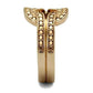 3W1336 - IP Rose Gold(Ion Plating) Brass Ring with AAA Grade CZ  in Metallic Light Gold-3