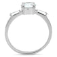3W1339 - Rhodium Brass Ring with AAA Grade CZ  in Clear-2