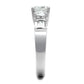 3W1343 - Rhodium Brass Ring with AAA Grade CZ  in Clear-3