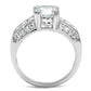 3W1344 - Rhodium Brass Ring with AAA Grade CZ  in Clear-2