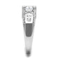3W1344 - Rhodium Brass Ring with AAA Grade CZ  in Clear-3