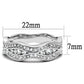 3W1345 - Rhodium Brass Ring with AAA Grade CZ  in Clear-1