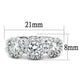 3W1347 - Rhodium Brass Ring with AAA Grade CZ  in Clear-1