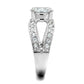3W1348 - Rhodium Brass Ring with AAA Grade CZ  in Clear-3