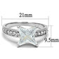 3w1349 - Rhodium Brass Ring with AAA Grade CZ  in Clear-1