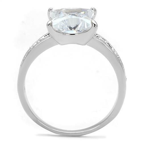 3w1349 - Rhodium Brass Ring with AAA Grade CZ  in Clear-2
