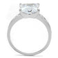 3w1349 - Rhodium Brass Ring with AAA Grade CZ  in Clear-2