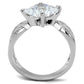 3W1350 - Rhodium Brass Ring with AAA Grade CZ  in Clear-2
