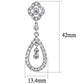 3W1351 - Rhodium Brass Earrings with AAA Grade CZ  in Clear-1