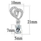 3W1355 - Rhodium Brass Earrings with AAA Grade CZ  in Clear-1