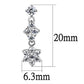 3W1357 - Rhodium Brass Earrings with AAA Grade CZ  in Clear-1