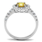 3W1362 - Rhodium Brass Ring with AAA Grade CZ  in Topaz-2
