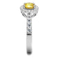 3W1362 - Rhodium Brass Ring with AAA Grade CZ  in Topaz-3