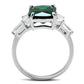 3W1363 - Rhodium Brass Ring with Synthetic Spinel in Emerald-2
