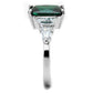 3W1363 - Rhodium Brass Ring with Synthetic Spinel in Emerald-3