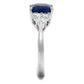 3W1367 - Rhodium Brass Ring with Synthetic Spinel in London Blue-3