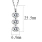 3W1373 - Rhodium 925 Sterling Silver Chain Pendant with AAA Grade CZ  in Clear-1