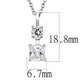 3W1374 - Rhodium 925 Sterling Silver Chain Pendant with AAA Grade CZ  in Clear-1