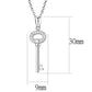 3W1379 - Rhodium 925 Sterling Silver Chain Pendant with AAA Grade CZ  in Clear-1
