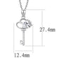 3W1380 - Rhodium 925 Sterling Silver Chain Pendant with AAA Grade CZ  in Clear-1