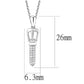 3W1381 - Rhodium 925 Sterling Silver Chain Pendant with AAA Grade CZ  in Clear-1