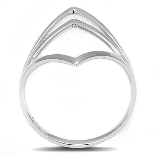 3W1382 - Rhodium 925 Sterling Silver Ring with No Stone-2