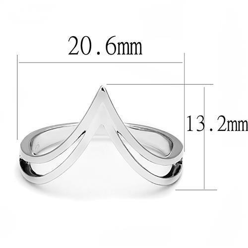 3W1383 - Rhodium 925 Sterling Silver Ring with No Stone-1