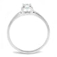 3W1385 - Rhodium 925 Sterling Silver Ring with AAA Grade CZ  in Clear-2