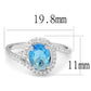3W1393 - Rhodium 925 Sterling Silver Ring with Synthetic Spinel in London Blue-1