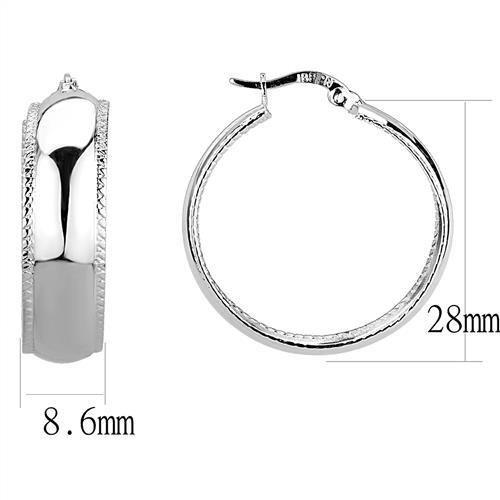 3W1398 - Rhodium Brass Earrings with No Stone-1