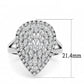3W1436 - Rhodium Brass Ring with AAA Grade CZ  in Clear-1