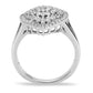 3W1436 - Rhodium Brass Ring with AAA Grade CZ  in Clear-2