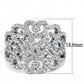3W1439 - Rhodium Brass Ring with AAA Grade CZ  in Clear-1