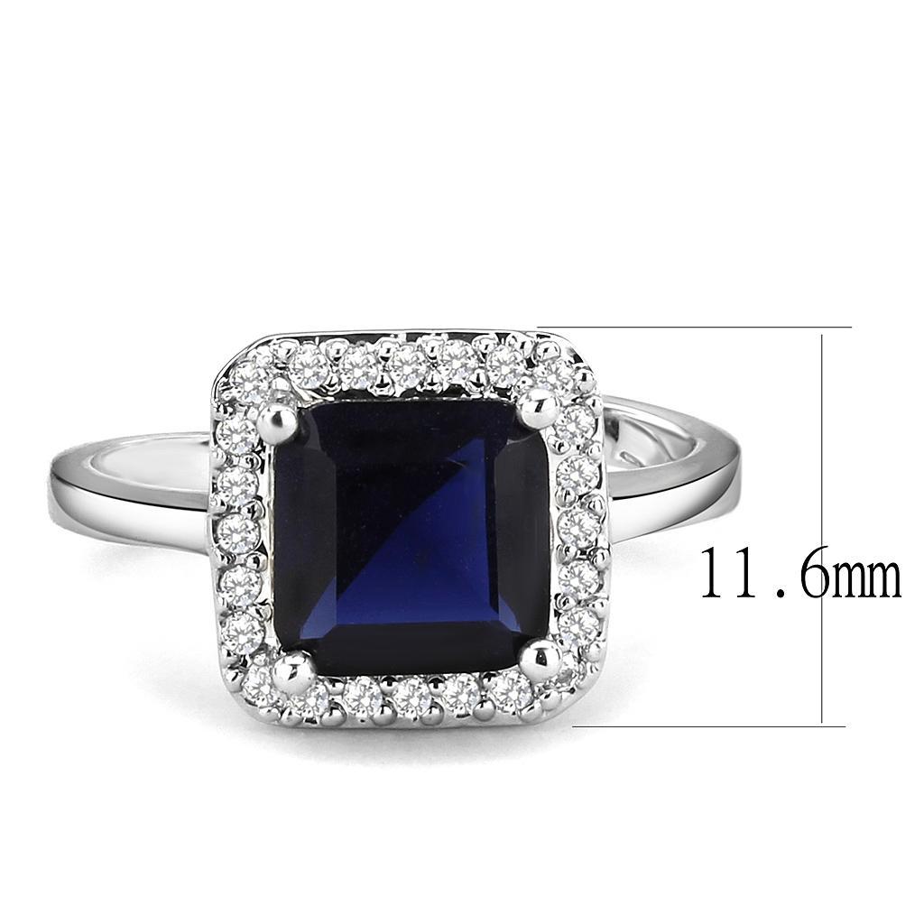 3W143 - Rhodium Brass Ring with Synthetic Synthetic Glass in Montana-1