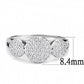 3W1440 - Rhodium Brass Ring with AAA Grade CZ  in Clear-1